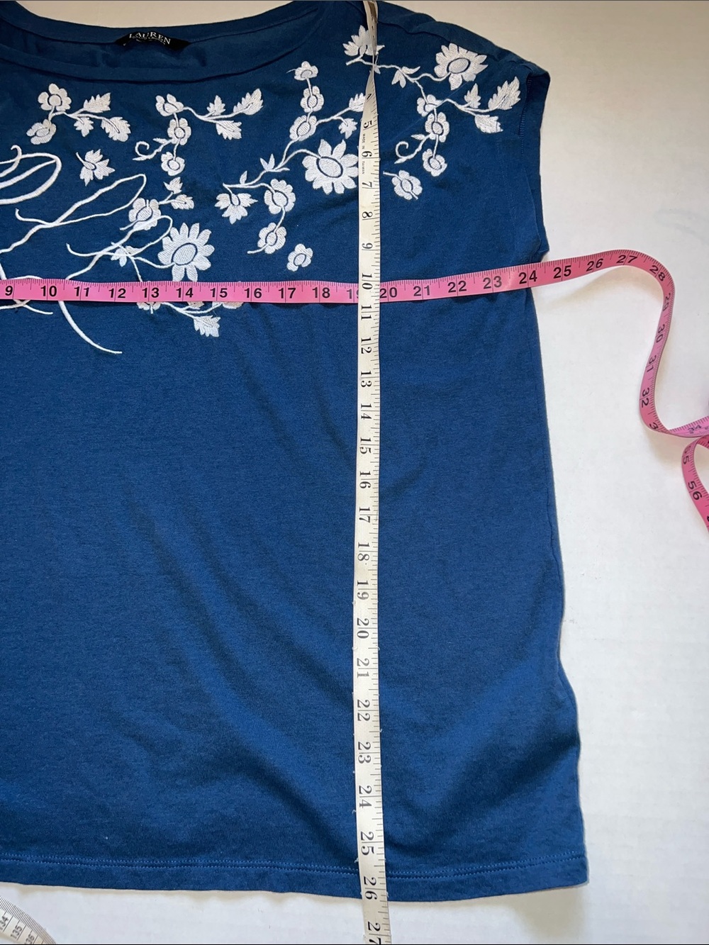 RALPH LAUREN Floral-Embroidered Jersey Tee Size 1X - Picture 11 of 12